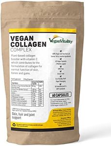Vegan Collagen Capsules for Skin, Hair, Nails, Joints & Bones with Biotin, Lysine, Bamboo Silica, Zinc, Vitamin C, E & A. 2 Months Supply. Plant Based Collagen Booster for Vegans and Vegetarians