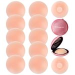 6 Pairs Nipple Covers for Women Pasties Nipple Covers Reusable Adhesive Invisible Silicone Covers Round Pasties, 6 Pair Round, One Size