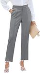 GRAPENT Gray Pants for Women Gray Dress Pants for Women Gray Slacks Women Gray Dress Pants Women Gray Dress Pants Women Gray Slacks for Women Color Ash Gray Size S Small