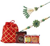 SMIZZY ; (RE)TOUCHING LIVES Smizzy Men Bracelet Rakhi for Bhaiya Bhabhi combo set Rakshabandhan, Green