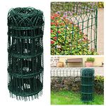 650mm x 10m Garden Border Fence Green PVC Coated Galvanised Wire Lawn Edge Fencing by True Products