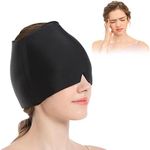 Headache Hat for Migraine, Headache Relief Cap Migraine Ice Head Wrap, Upgraded Gel Cold Eye Mask Headache Ice Pack Stretchable for Puffy Eyes, Tension, Sinus and Stress Relief