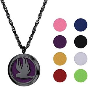 PROSTEEL Collar Medallon Paloma Colgante Aroma Joyeria de Aromaterapia, Negro