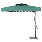 Invezo Garden Umbrella MS Side Pole Square Outdoor Umbrella (2.2 x 2.2 sq mtr, Green) with 30 kgs Granite base - Patio Umbrella/Big size Umbrella