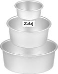 ZAKI Aluminium Baking Round Cake Pan/Mould for Microwave Oven - 4", 6" & 8" Diameter x 4" Height