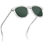 CARFIA Retro Keyhole Clear Acetate Frame Sunglasses for Men Polarized UV Protection, Driving Eyewears Male Square Sunnies