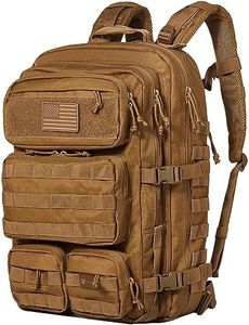 Falko Tactical Backpack 50L, 2.4x Stronger, Military Backpack, Heavy Duty Molle Large Backpack, Work, Outdoors, Army Tan, Large, Modern