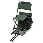 Abode Camping Hiking Travel Rucksack Folding Festival Stool Seat Back Pack Bag Chair w/Back Rest