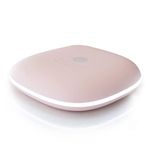 Mavoro LED Lighted Travel Makeup Mirror, Rechargeable, 1x/10x Magnification - Daylight LED, Pocket or Purse Mirror, Small Travel Mirror. Folding Portable Mirror, Touch Sensor (Heavenly Pink)