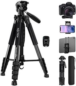 MACTREM 75 Inch Camera Tripod for Sony Canon Nikon, Lightweight Travel Video Aluminum Tripod Stand with Cell Phone Mount for iPad Phone