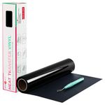 HTV Black Heat Transfer Vinyl Rolls - 12" x 20ft Black HTV Vinyl for Shirts, Black Iron on Vinyl for Cricut & Silhouette Cameo - Easy to Cut & Weed for DIY Heat Vinyl Design