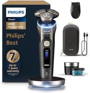 Philips Shaver i9000 Prestige Ultra, Wet & Dry Electric Shaver, Black, with Skin IQ Pro Technology, Triple Lift & Cut System, 360 Rotating NanoTech Precision Blades, 5 Shaving Modes, Model XP9405/31