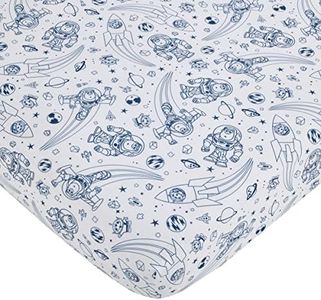 Disney Toy Story Outta This World Blue and White Fitted Crib Sheet