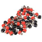 szzijia Red + Black 4mm Banana Socket Jack for Banana Plug Binding Post Connector Pack of 50