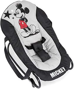 hauck Rocky, Disney Mickey Stars - Baby Bouncer from Birth up to 9 kg with Fully Adjustable Backrest, Carry Handles, Lightweight and Compact, Lockable Bouncing Mode