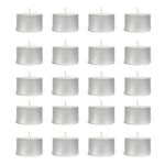 Floryn Decor Paraffin Wax Long Burning Tea Light Candles, 22g Each, 5-6 Hour Burn Time, Smokeless, Non-Toxic (Set of 75)