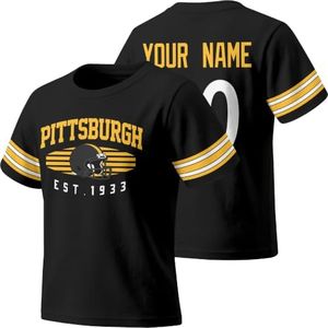 KREDE Pittsburgh T Shirt Custom Name Number for Kids Girl Boy Gift
