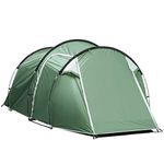 Outsunny 2-3 Person Tunnel Tent with Sewn-in Groundsheet, Air Vents, Rainfly, 2000mm Water Column, Camping Tent with 1 Bedroom, Inbuilt Porch, Living Area for Camping, Hiking, Green