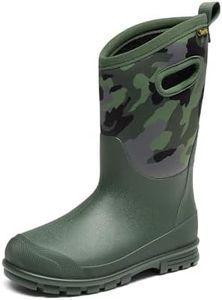 DREAM PAIRS Boys Waterproof Boots Outdoor Shoes,Green,1 Little Kid