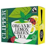 Clipper Organic Lemon Green Tea Bags | 80 Teabags for Home or Office | Pure, Eco-Conscious, Fair Trade Green Tea with Lemon | Natural, Unbleached, Plant-Based & Biodegradable Bags