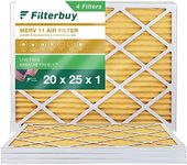 Filterbuy 20x25x1 Air Filter MERV 11 Allergen Defense (4-Pack), Pleated HVAC AC Furnace Air Filters Replacement (Actual Size: 19.50 x 24.50 x 0.75 Inches)