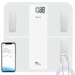 himaly Smart Body Fat Scale, Digital Body Weight Bathroom Scales, Weighing Scale Bluetooth-Compatible, Body Composition Monitor for Body Fat, BMI, Body Weight, Muscle Mass 180kg