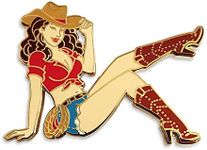 Pinsanity Cowgirl Pin Up Enamel Lapel Pin