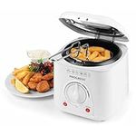 Progress EK2969P Electric 1L Mini Deep Fat Fryer - Removable Cooking Basket, Easy Clean, Non-Slip, Variable Temperature Control to 190°, Non-Stick Oil Tank, Detachable Handle, Countertop Chip Pan