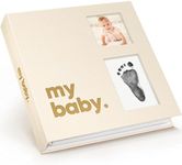 First 5 Year Baby Memory Book for Baby Girl, Boy - Minimalist, Gender Neutral Baby Book Keepsake, Timeless Baby Journal, Inkless Ink Pad Baby Scrapbook, Baby Milestone Book, Birth Record Book (Gleam)