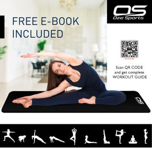 Extra Thick Yoga Mat – Black, Non-Slip Fitness Exercise Mat