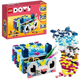 LEGO DOTS Cassetto degli Animali Creativi, Set per Creare un Mosaico Portagioie con Tessere Colorate, Giochi per Bambini Fai da Te, Arti e Mestieri 41805