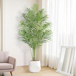 Keeplush 170CM Artificial Palm Tree Indoor Plant Tall Fake Tropical Paradise Palm Tree in Pot with Real Bark Design Faux Areca Palm Tree for Home Office Living Room Bedroom Farmhouse Modern Decor 1pcs