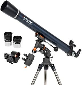 Celestron 21064 AstroMaster 90EQ Refractor Telescope, Dark Blue