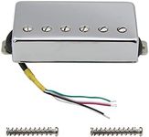 FLEOR Alnico 5 Guitar Humbucker Pickup 4-Wires 14-15K Bridge Pickup Chrome Fit LP Guitar Part