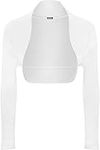 WearAll Ladies Long Sleeve Shrug Womens Bolero Cardigan Top ((XL) 16-18, White)