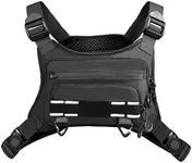 FLYDWV Breathable Chest Bag with Phone Pocket & Night Safety Strips—Ideal for Snowboarding, Cycling, Running, and Streetwear Style.