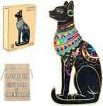 Wooden Animal Jigsaw Puzzles for Adults & Kids Unique Universal Colourful Fun Wood Challenging Puzzles for Family 150PCS - A4, 21x29.7cm - Egyptian Cat