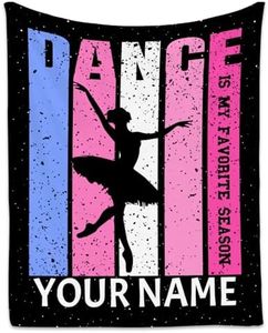 Personalized Dance Gifts, Dance Blanket for Girls Dancers, Custom Ballerina Gift, Presents for Her&Teacher, Flannel Throw Blankets for Couch Chair, 60"x80" Soft Cozy Kids Throws for Team Players