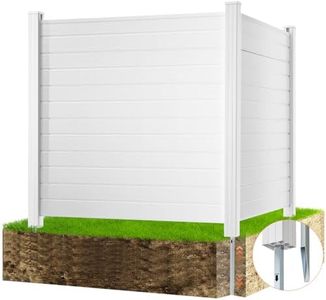 VEVOR Outdoor Privacy Screens, 50" W x 50" H Air Conditioner Fence, Pool Equipment Enclosure, Horizontal Vinyl Privacy Fence, Perfect to Enclose Trash Can and A/C Units (2-Panel)