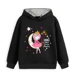 Trampoline Girls Full Sleeves Hooded Sweatshirt Pack of 1(TRM-HOD-105) Black