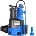 FOTING 1.5HP Sump Pump Automatic & Maunal Mode,with Float Switch, 5000GPH Big Flow Clean & Dirty Submersible Water Pump, 25FT Electric Utility Pump for Pool Draining Hot Tub Garden Basement