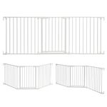 Dreambaby Discovery Metal Baby Gate - 1.95m Extra Wide 3 Panel Walk Through Door for Angled Openings, Configurable for Stairs and Hallways, 74cm High