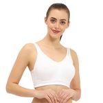 ENVIE Women's Cotton Full Coverage Bra with Satin_ Non-Padded, Non-Wired Bra|Inner Wear Daily Use T-Shirt Bra - (White/34D)