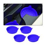 XINLIYA 4 Pack Cup Holder Coaster, 3.1" Silicone Insulation Drink Mat, Waterproof Non-Slip Sift-Proof Spill Holder, Universal Vehicle Interior Accessories Compatible with Most Cars and Trucks (Blue)