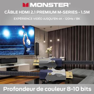 Monster 1.5m HDMI 2.1 Cable – High-Speed, Blue