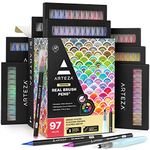 Arteza Real Brush Pens, 96 Paint Markers with Flexible Brush Tips, Professional Watercolor Pens for Painting, Drawing, Coloring & More, 100% Nontoxic, Multiple Colors