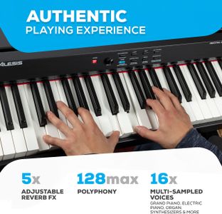 Alesis Recital Grand 88-Key Digital Piano – Full-Size Weighted Keys