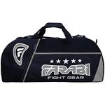 Farabi gym fitness workout gear bag invisible Shoulder Straps MMA, boxing gear bag holdall training gear travel Sports bag (Black/Grey)