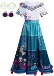 Angelaicos Womens Blue Dress Halloween Cosplay Party Costume Outfit, Multicolor, X-Small