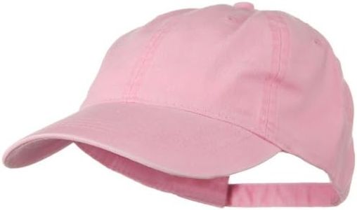 Washed Solid Pigment Dyed Cotton Twill Brass Buckle Cap - Pink